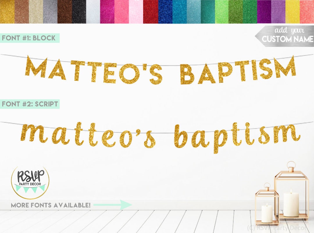 Custom Baptism Banner, Baptism Sign With Personalized Name, Baptism Banner, Baptism Party Decor