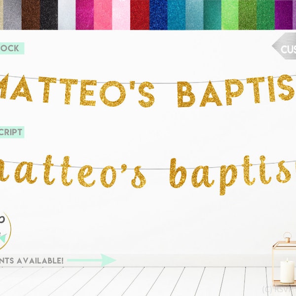 Custom Baptism Banner, Baptism Sign with Personalized Name, Baptism Banner, Baptism Party Decor, Christening Banner, God Bless Banner