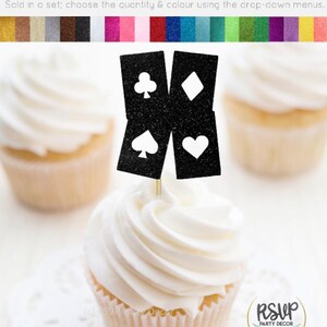 Décorations de cupcakes, Cartes à jouer, Décorations de fête d'anniversaire de casino, Décoration de fête Magicien, Soirée Poker, Décoration Blackjack, Décoration de fête Las Vegas