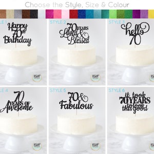 70. Geburtstag Torten topper, 70 Jahre geliebte und gesegnete Cake Topper, Hello 70, 70 Years of Awesome, 70 & Fabulous, 70th Birthday Decor