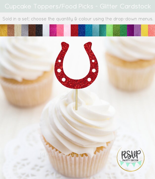 Horseshoe Cupcake Toppers Horseshoe Party Decor Derby | Etsy