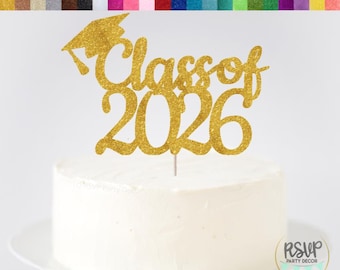 Class of 2026 Cake Topper, 2026 Graduation Cake Topper, Graduation Party Decor, Happy Graduation Cake Topper, Grad Decor, Grad 2026 Party