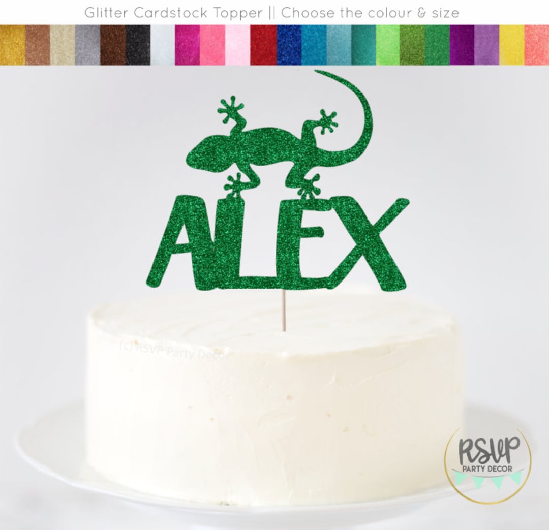 Custom Lizard Cake Topper, Lizard Party Decorations, Reptile Birthday
