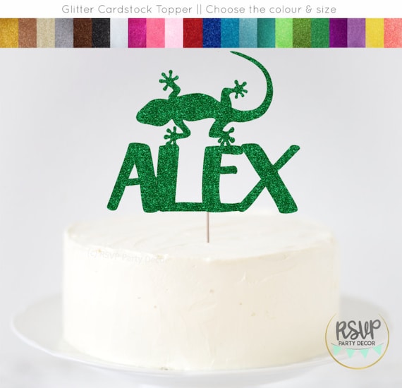Custom Lizard Cake Topper, Lizard Party Decorations, Reptile Birthday