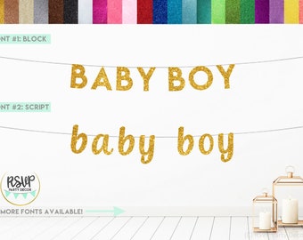 Baby Boy Banner, Glitter Baby Boy Sign, Boy Baby Shower Decorations, Gender Reveal Banner, It's a Boy Banner, Baby Boy Announcement