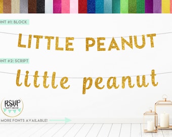 Little Peanut Banner, Elephant Baby Shower Decorations, Elephant 1st Birthday Decorations, Elephant Banner, Glitter Little Peanut Sign