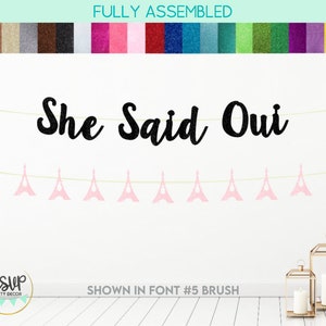 She Said Oui Banner, Eiffel Tower Garland, Paris Themed Bridal Shower Decorations, French Bridal Shower, Patisserie Engagement Party