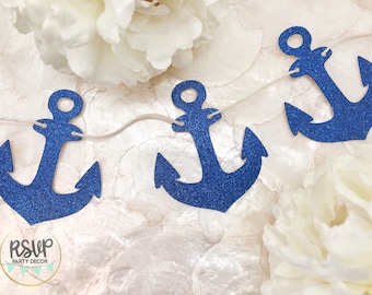 Anchor Garland, Anchor Banner, Nautical Themed Party, Ocean Party Decor, Pirate Themed Banner, Nautical Themed Birthday Party Decorations