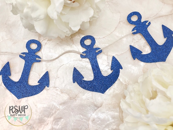 Anchor Garland, Anchor Banner, Nautical Themed Party, Ocean Party