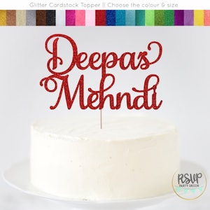 Custom Mehndi Cake Topper, Mehndi Party Decorations, Desi Wedding Cake Topper, Sikh Wedding Decor, Hindu Wedding Party Decor