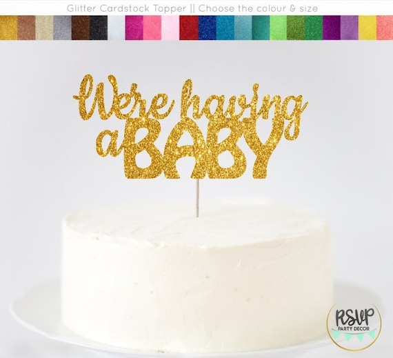 We're Having A Baby Cake Topper, Pregnancy Announcement Cake Topper, We're Pregnant Sign, Baby Announcement Sign, Baby Shower Decorations Il_570xn