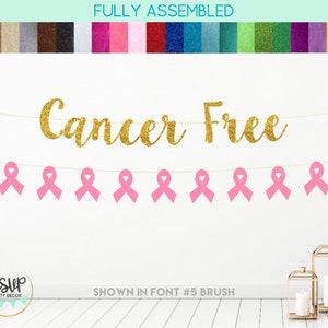 Cancer Free Banner, Cancer Ribbon Garland, Cancer Survivor Party Decoration, Cancer Awareness Decor, Cancer Survivor Celebration Party Decor