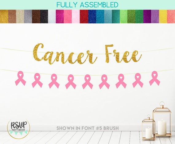 Cancer Free Banner, Cancer Ribbon Garland, Cancer Survivor Party Decoration, Cancer Awareness Decor, Cancer Survivor Celebration Party Decor Il_570xn
