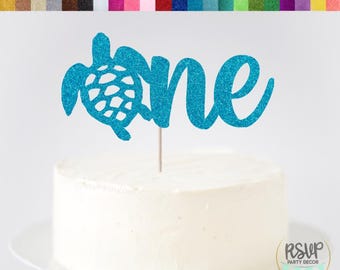 ONEder the Sea Cake Topper, Under the Sea 1st Party Decorations, Ocean Themed First Birthday, Sea Turtle 1st Birthday Party Supplies