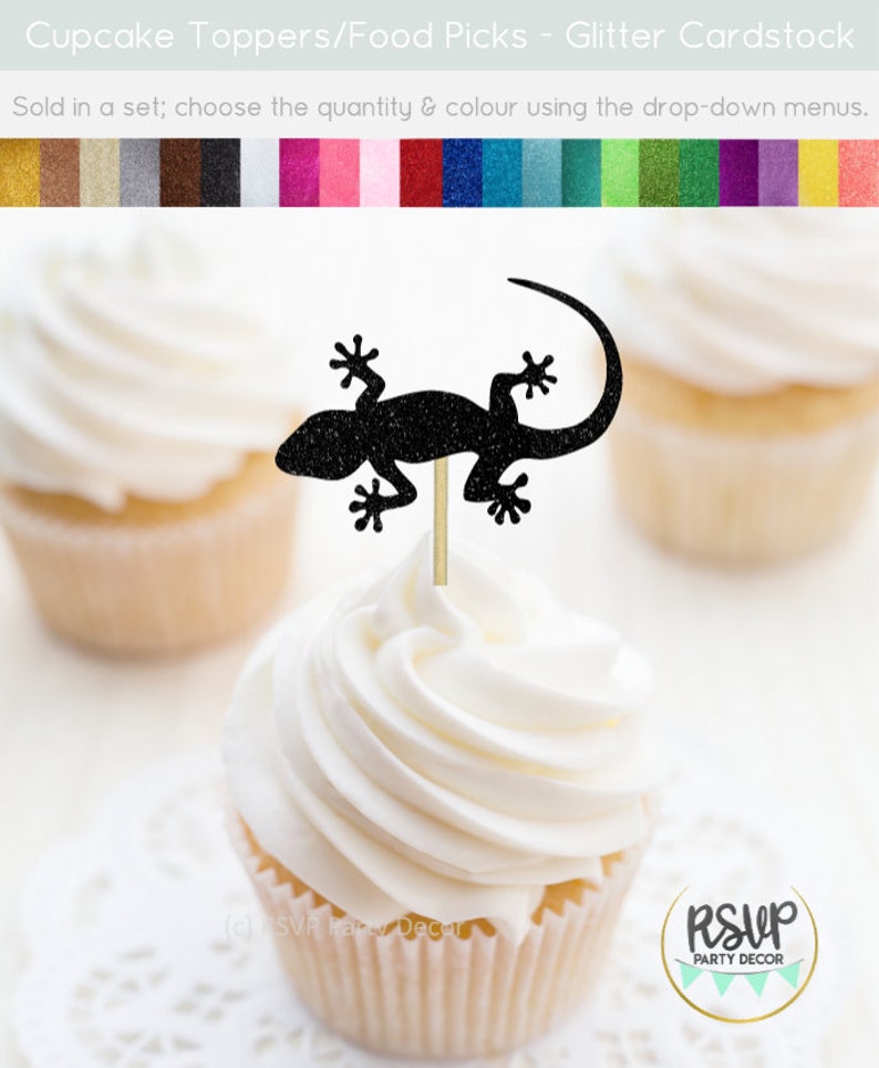 lizard cupcake toppers