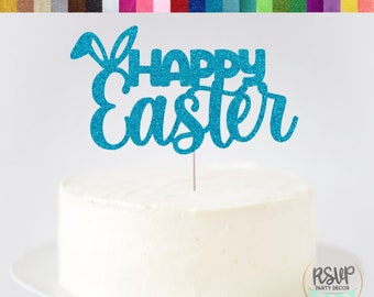 Happy Easter Cake Topper, Easter Party Decorations, Easter Party Decor, Happy Easter Centerpiece, Happy Easter Sign for Cake