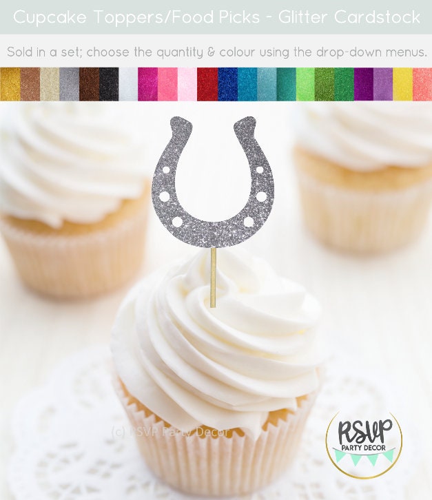 Horseshoe Cupcake Toppers Horseshoe Party Decor Derby | Etsy