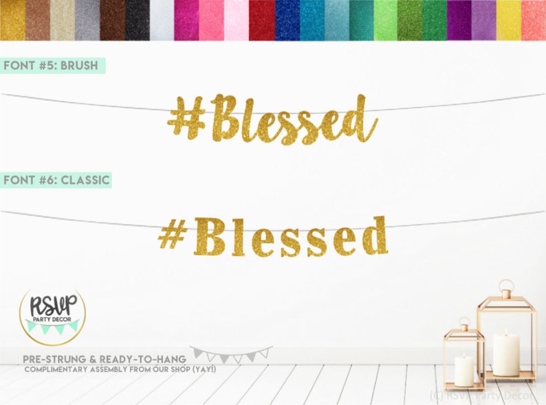 Hashtag Blessed Banner blessed Banner Baptism Banner Etsy