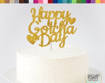 Happy Gotcha Day Cake Topper, Pet Adoption Anniversary Cake Topper, Dog Cake Topper, Cat Cake Topper, Gotcha Day Party Decor, Pet Decoration