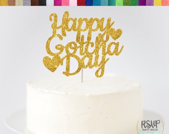Happy Gotcha Day Cake Topper, Pet Adoption Anniversary Cake Topper, Dog Cake Topper, Cat Cake Topper, Gotcha Day Party Decor, Pet Decoration