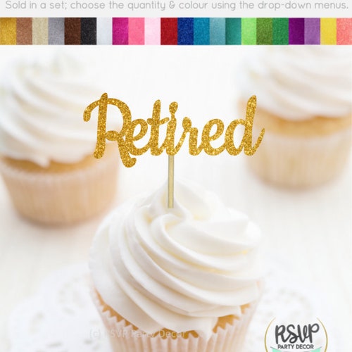 Whaline Cupcake-Förmchen Happy Retirement – 36 Stück, Schwarz/gold, Für Renten-Partys, 22,9 X 5,1 Cm