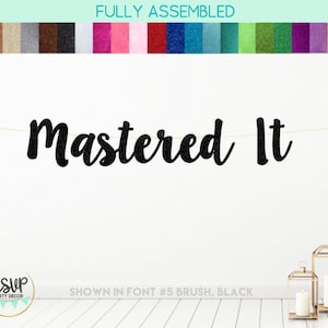 Mastered It Banner, Masters Graduation Banner, Masters Graduation Party Decorations, Masters Graduate Sign, MBA Grad, Funny Masters Grad