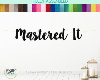 Mastered It Banner, Masters Graduation Banner, Masters Graduation Party Decorations, Masters Graduate Sign, MBA Grad, Funny Masters Grad