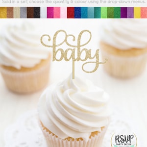 Baby Cupcake Toppers, Baby Shower Cupcake Toppers, Baby Shower Food Picks, Gender Reveal Party Dekoration, Baby Shower Party Dekor