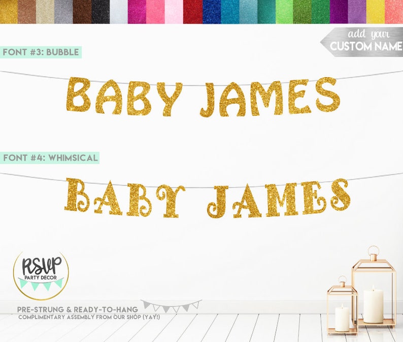 Baby Name Banner Custom Baby Banner Custom Baby Shower - Etsy