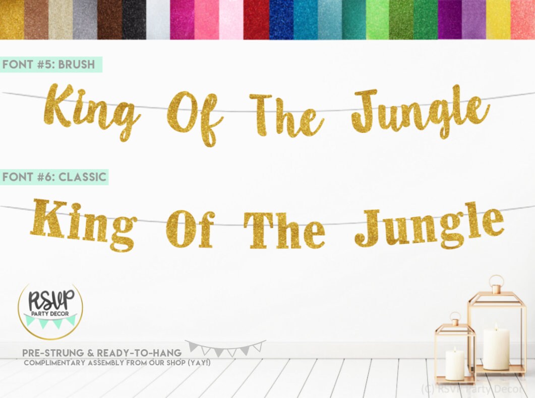 King of the Jungle Banner, Jungle Themed Birthday Banner, Jungle Safari ...