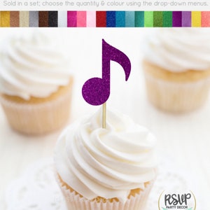 Music Note Cupcake Toppers, Music Party Decorations, Rock Star Cupcake Toppers, Rock n Roll Party Decor, Music Theme Birthday Decor image 6