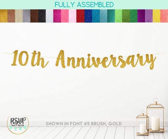 10th Anniversary Banner 10th Anniversary Party Decorations - Etsy