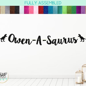 Personalisierte Dinosaurier-Banner, Dinosaurier-Partydekorationen, Nameasaurus-Zeichen, Dinosaurier-Kuchen-Smash-Hintergrund-Zeichen, benutzerdefinierte Dino-Partyzubehör