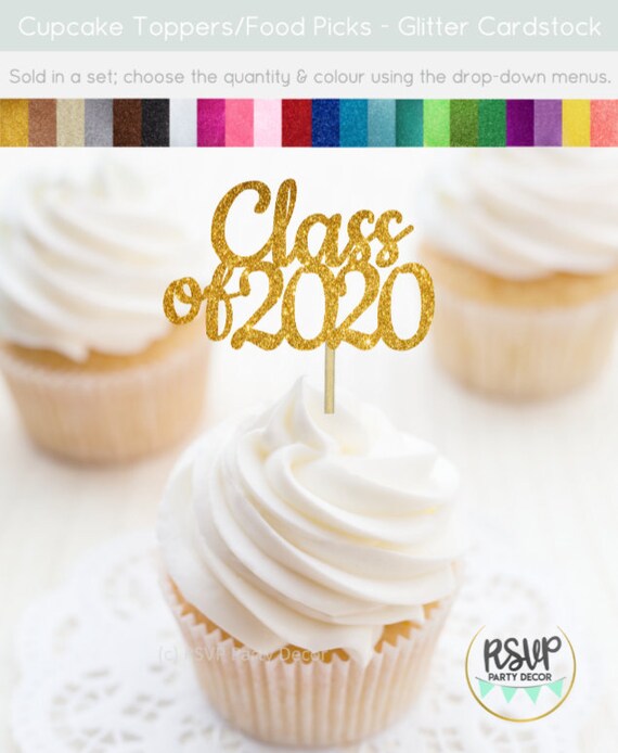 Class of 2020 Cupcake Toppers, Graduation Party Decorations, Graduation Food Picks, 2020 Graduation Party, 2020 Grad Cupcake Toppers Il_570xn