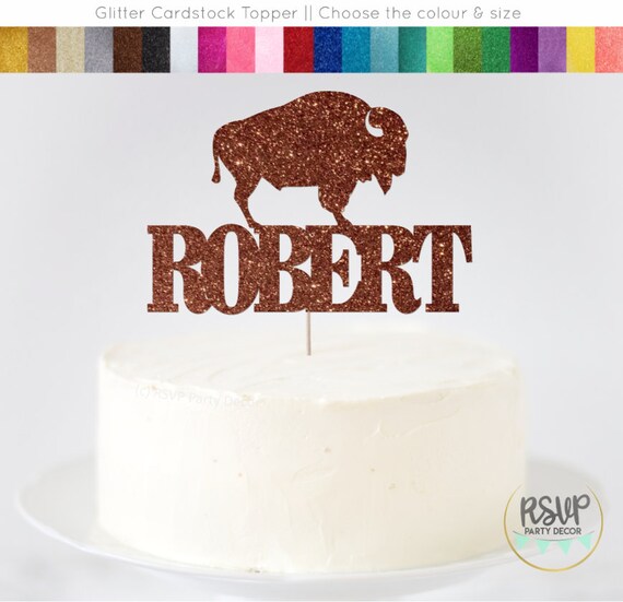 Custom Buffalo Cake Topper, Bison Birthday Party Decor Lumberjack Cake