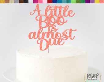 Género de Halloween Reveal Cake Topper, A Little Boo Is Almost Due Cake Topper, Decoración de ducha de bebé de Halloween, Decoración de fiesta de Halloween para bebé