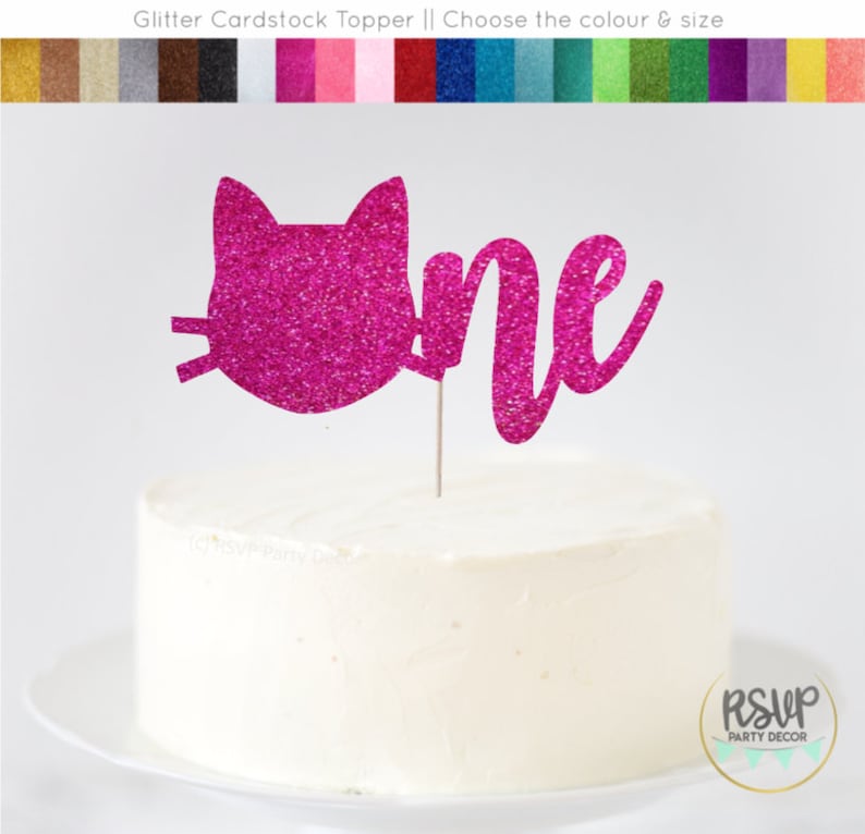 Cat One Cake Topper Cat Themed 1st Birthday Cake Topper Etsy