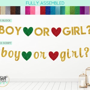 Christmas Boy Or Girl Banner, Christmas Gender Reveal Party Decorations, He Or She Banner, Holiday Gender Party Decor, Red Green Banner