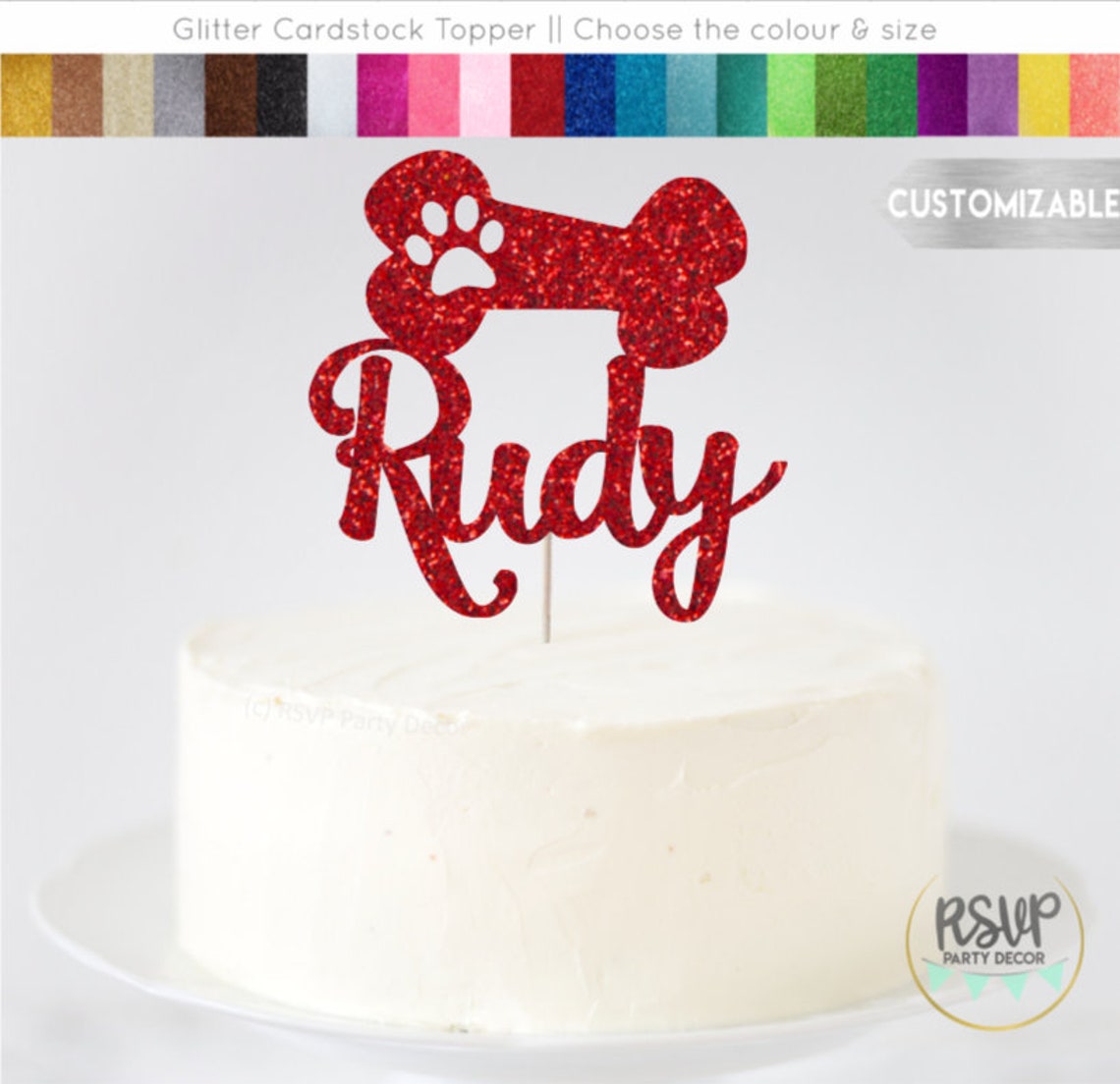 Custom Dog Cake Topper Bone Cake Topper Dog Birthday Etsy