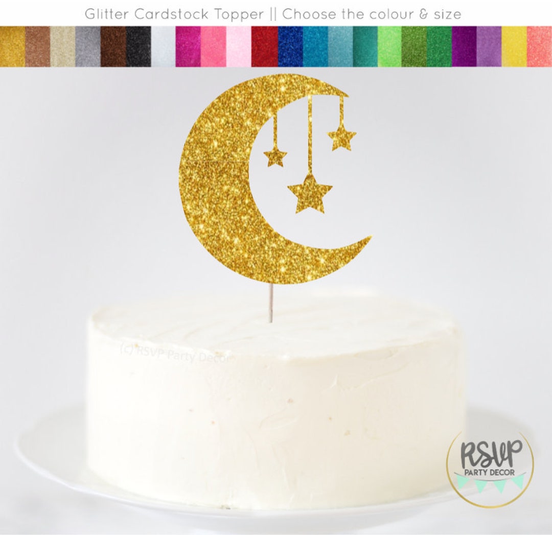 Moon and Stars Cake Topper, Moon Baby Shower Cake Topper, Celestial Space  Birthday Party Decor, Galaxy Cake Topper, Little Star Party Decor - Etsy ..., image size:1080x1047