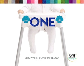 Shell One Highchair Banner, Under The Sea 1st Birthday Party Decor, ONE-der the Sea Decorations, Ocean 1st Birthday High Chair Bunting