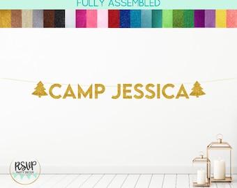 Camping Bachelorette Party Banner, Custom Camp Bachelorette, Personalized Cabin Bachelorette Decorations, Camping Bach Decor Bride's Name