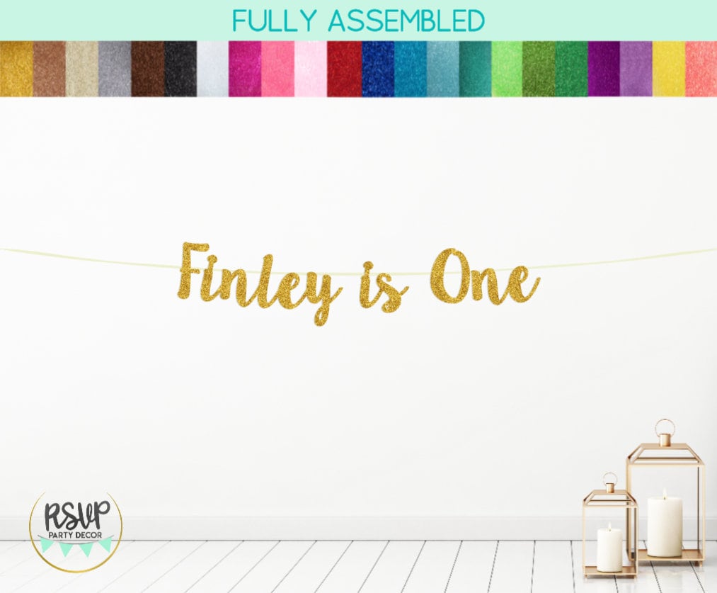 Custom First Birthday Banner, 1st Birthday Party Decor, Name is One ...