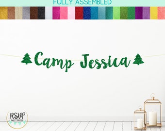 Camping Bachelorette Party Banner, Custom Camp Bachelorette, Personalized Cabin Bachelorette Decorations, Camping Bach Decor Bride's Name