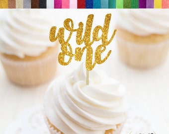 Wild One Cupcake Toppers, Wild One Food Picks, First Birthday Party Decorations, 1 Cupcake Toppers. Wild One Party Decorations