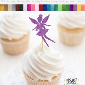 Fairy Cupcake Toppers, Fairy Food Picks, Fairy Party Decorations, Fairy Birthday Decor, Fairy Themed Shower, Faerie Cupcake Toppers image 3