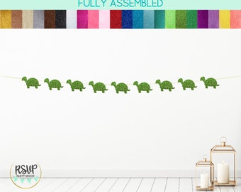 Turtle Garland, Turtle Banner, Reptile Party Decor, Zoo Party Decorations, Reptile Themed Birthday Decorations, Turtle Party Decor