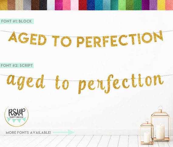 Aged to Perfection Banner, Aged To Perfection Sign, Wine Themed Birthday Decorations, Wine Birthday Decor, Aged to Perfection Party Il_570xn