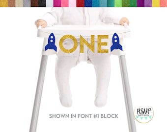 Rocket One High Chair Banner, 1st Trip Around The Sun Party Decor, Space 1st Birthday Party Decor, Space First Birthday High Chair Bunting