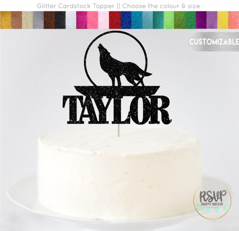 Topper de la torta del lobo personalizado topper de la luna - Etsy España